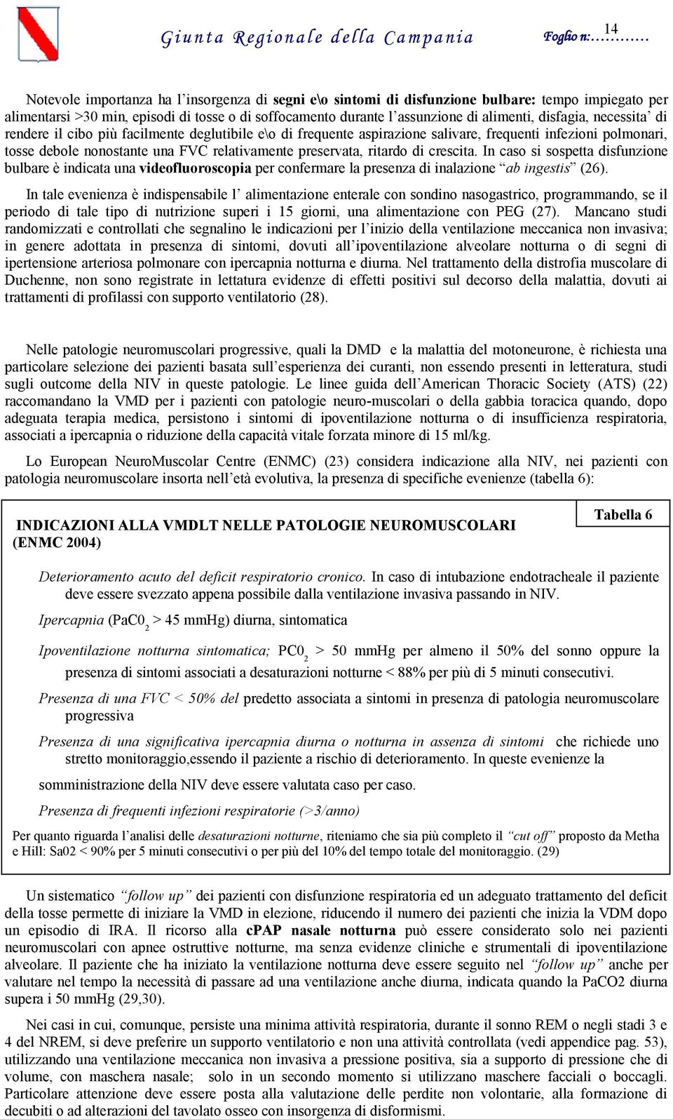 ritardo di crescita. In caso si sospetta disfunzione bulbare è indicata una videofluoroscopia per confermare la presenza di inalazione ab ingestis (26).