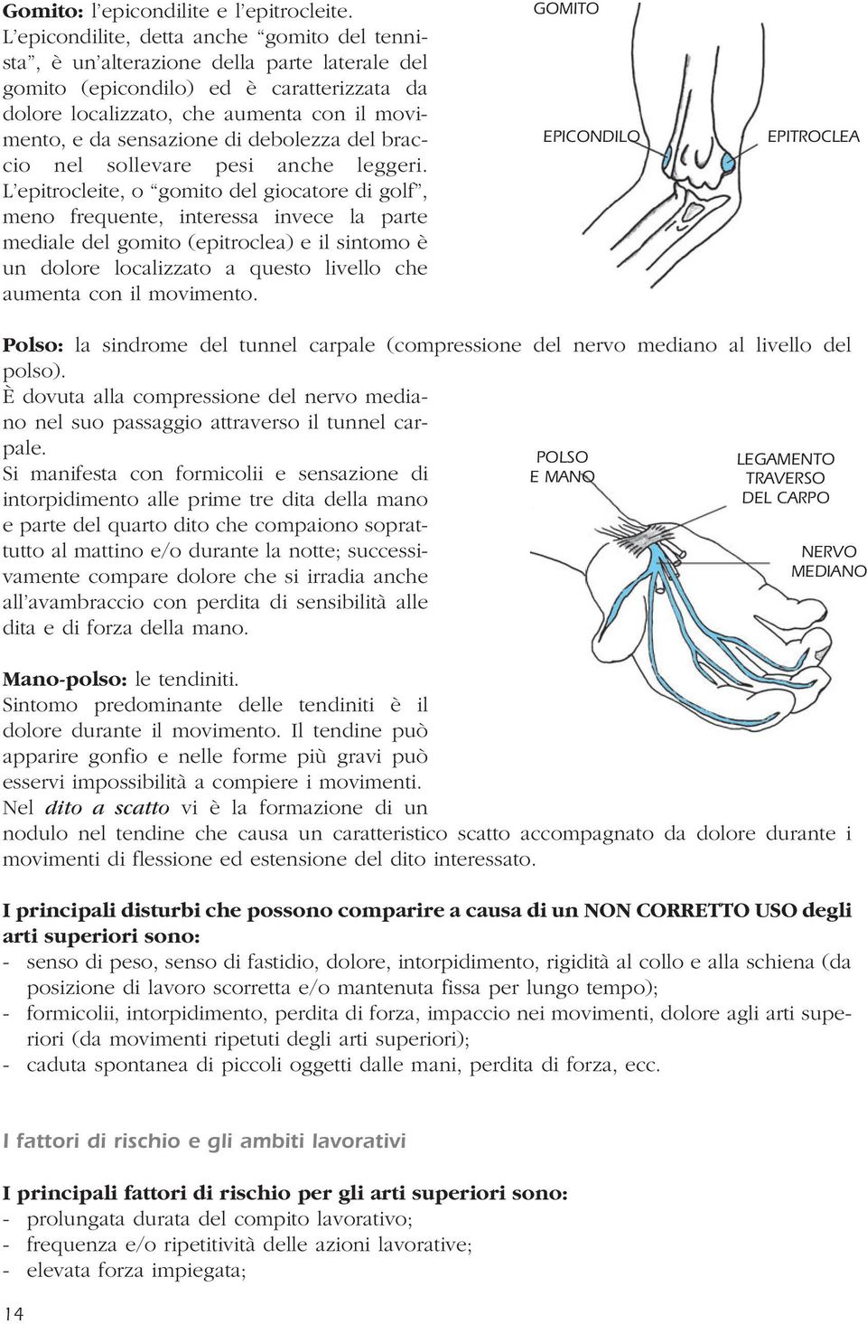 di debolezza del braccio nel sollevare pesi anche leggeri.