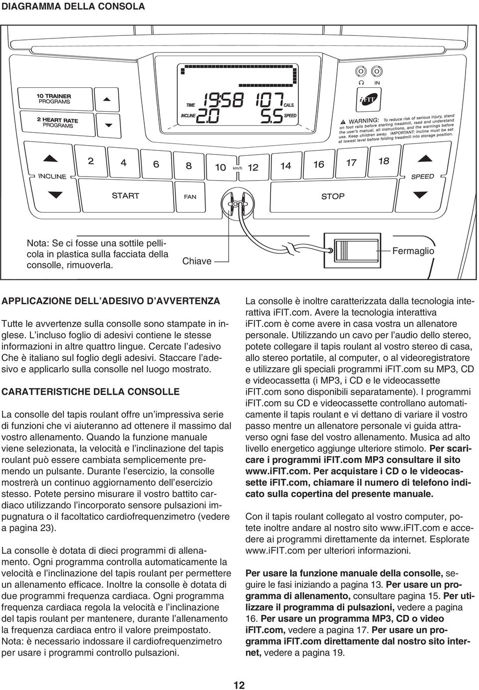 L incluso foglio di adesivi contiene le stesse informazioni in altre quattro lingue. Cercate l adesivo Che è italiano sul foglio degli adesivi.