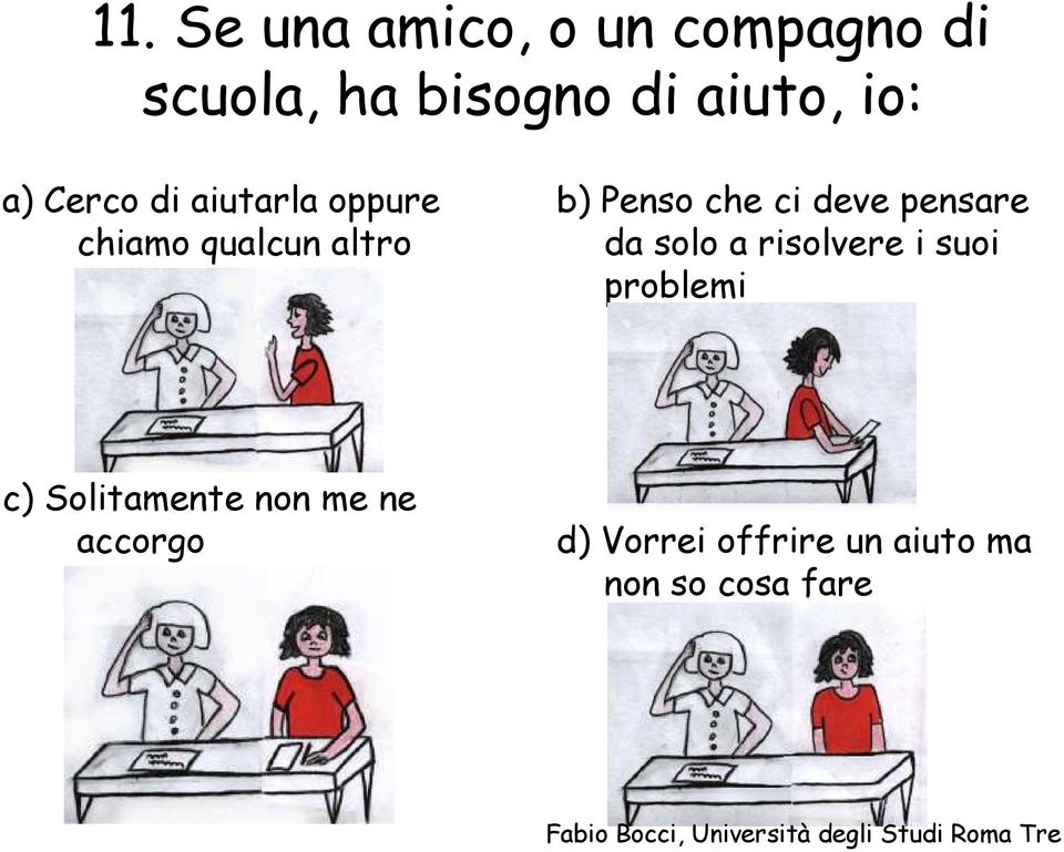 ci deve pensare da solo a risolvere i suoi problemi c)