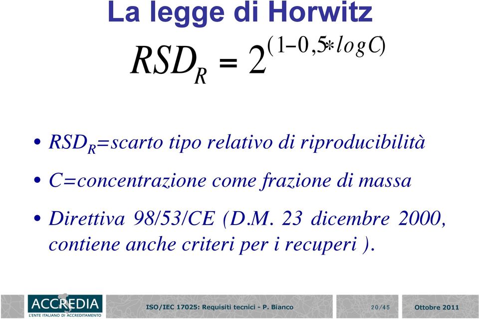 riproducibilità C=concentrazione come frazione di