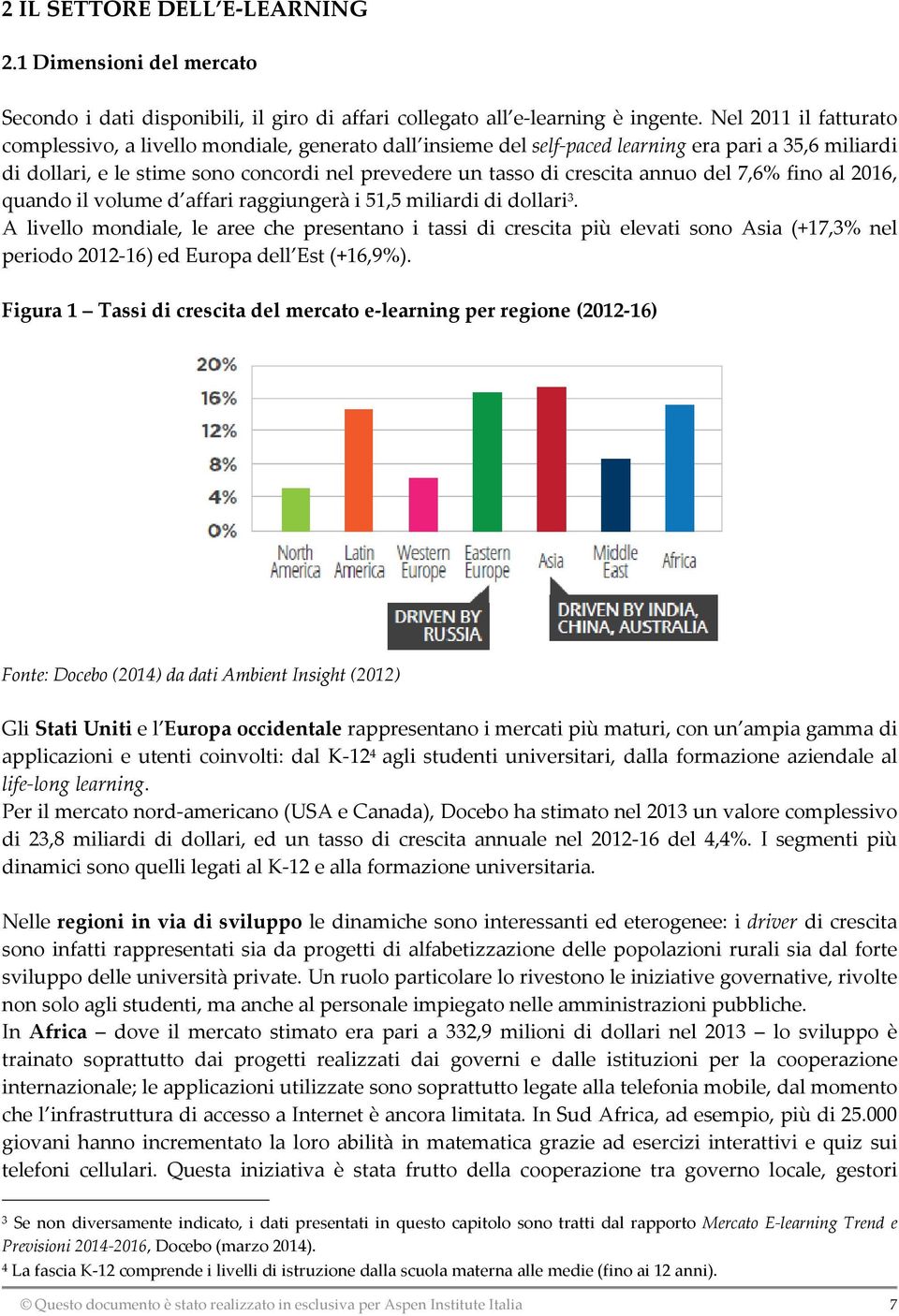 annuo del 7,6% fino al 2016, quando il volume d affari raggiungerà i 51,5 miliardi di dollari 3.