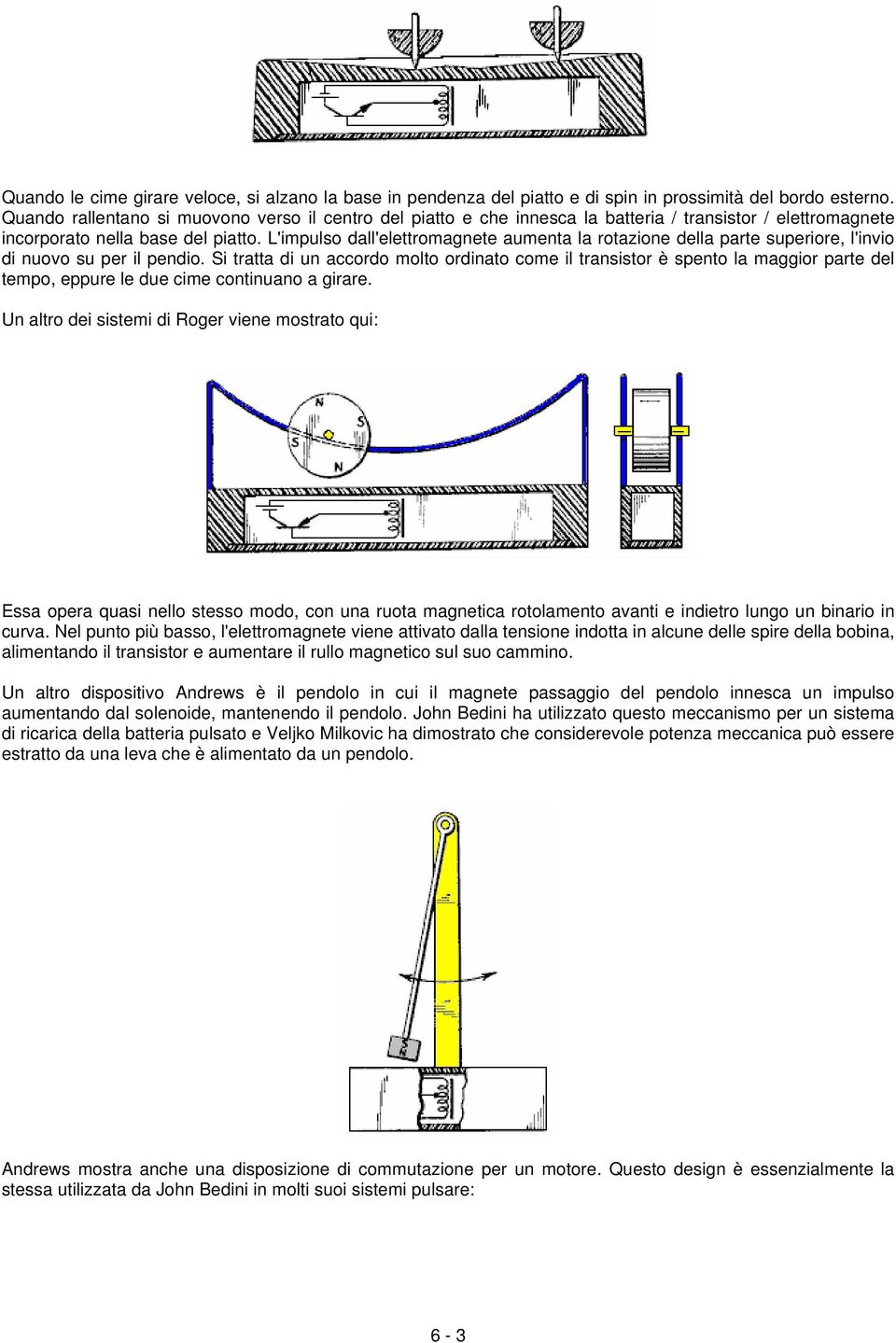 L'impulso dall'elettromagnete aumenta la rotazione della parte superiore, l'invio di nuovo su per il pendio.