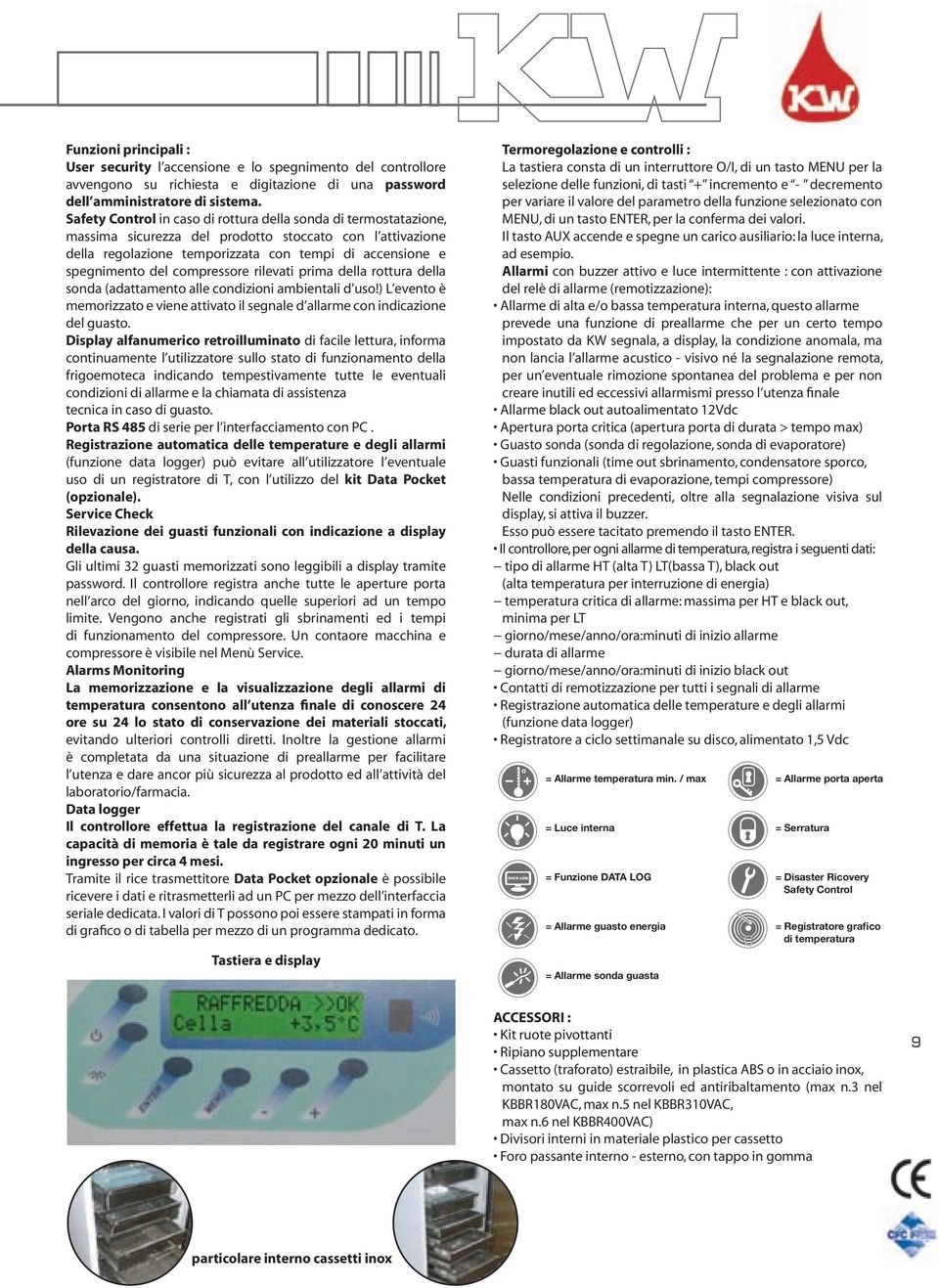 compressore rilevati prima della rottura della sonda (adattamento alle condizioni ambientali d uso!) L evento è memorizzato e viene attivato il segnale d allarme con indicazione del guasto.