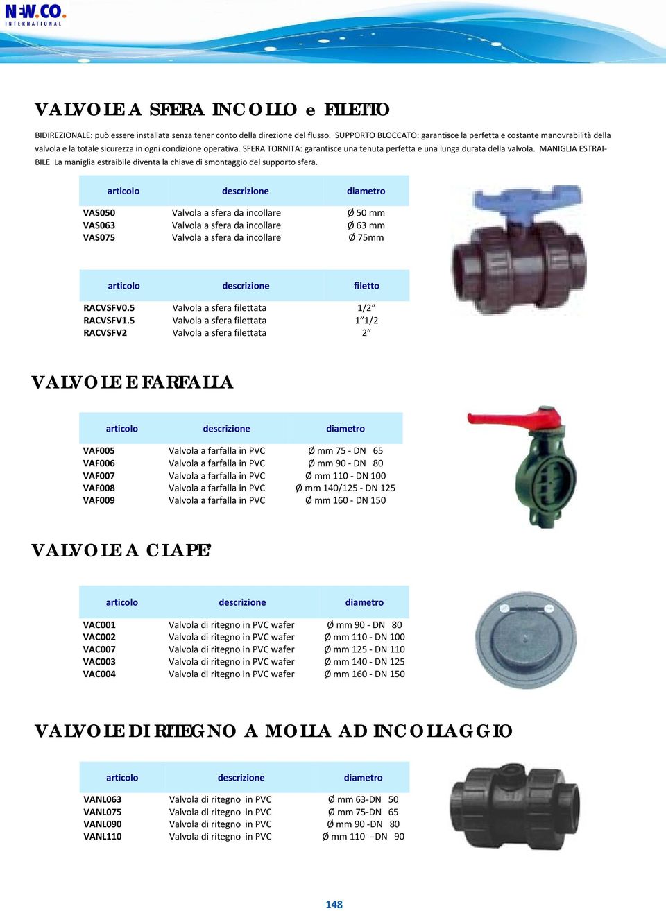 SFERA TORNITA: garantisce una tenuta perfetta e una lunga durata della valvola. MANIGLIA ESTRAI BILE La maniglia estraibile diventa la chiave di smontaggio del supporto sfera.