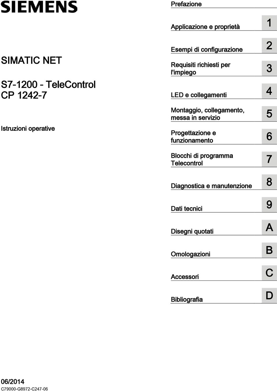 in servizio 5 Progettazione e funzionamento 6 Blocchi di programma Telecontrol 7 Diagnostica e