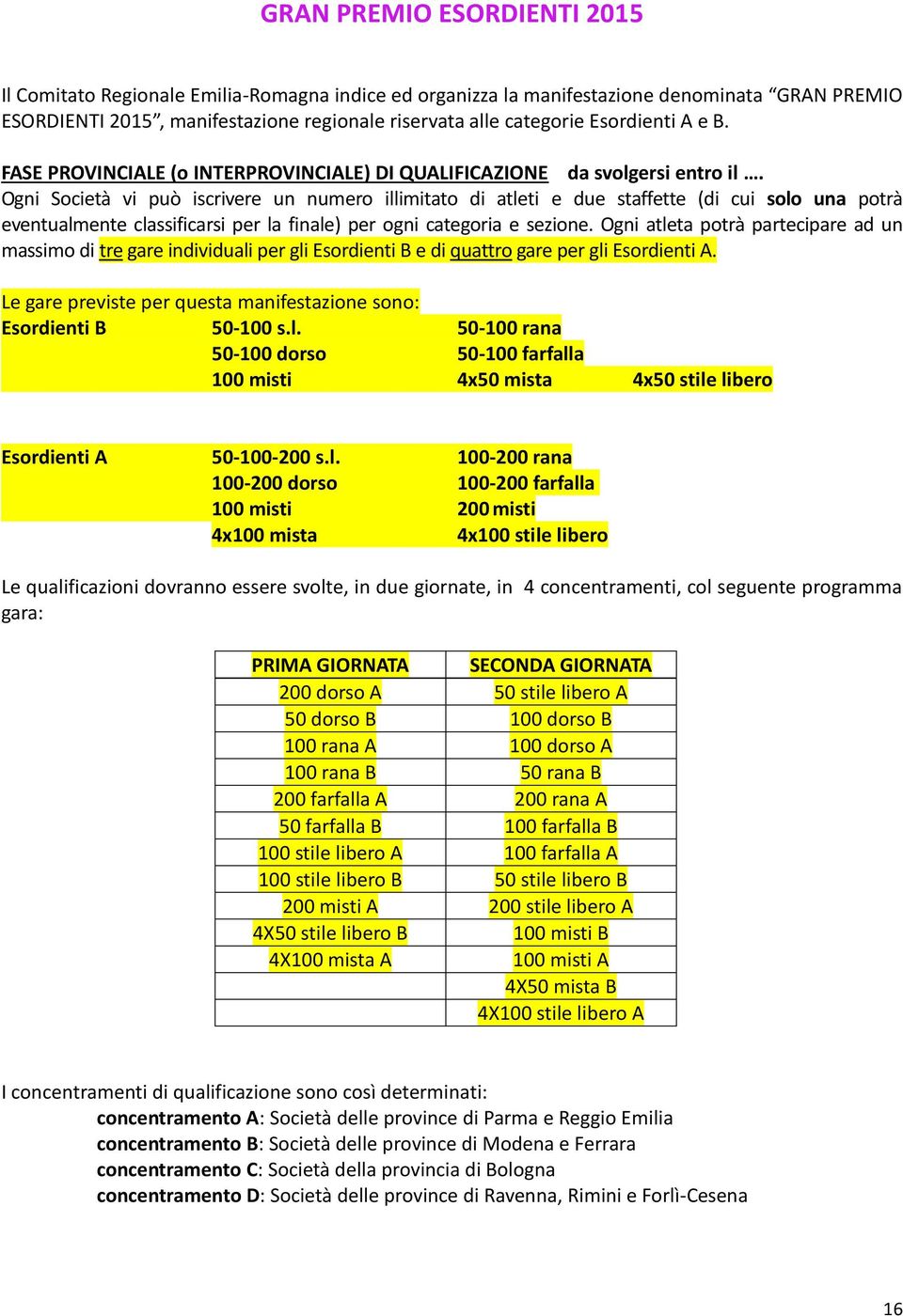 Ogni Società vi può iscrivere un numero illimitato di atleti e due staffette (di cui solo una potrà eventualmente classificarsi per la finale) per ogni categoria e sezione.