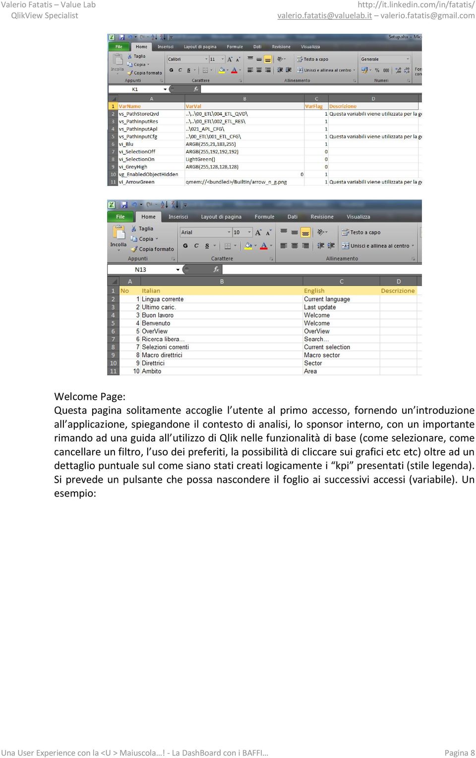 possibilità di cliccare sui grafici etc etc) oltre ad un dettaglio puntuale sul come siano stati creati logicamente i kpi presentati (stile legenda).