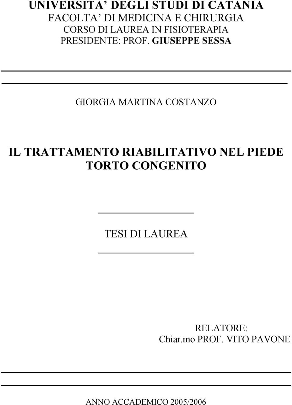 GIUSEPPE SESSA GIORGIA MARTINA COSTANZO IL TRATTAMENTO RIABILITATIVO