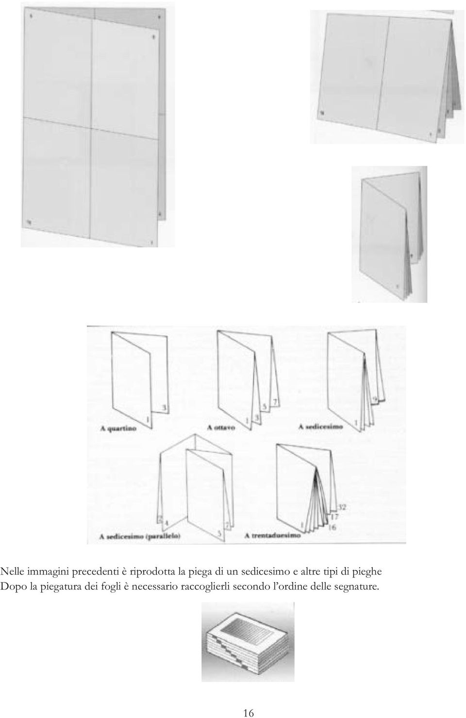 pieghe Dopo la piegatura dei fogli è