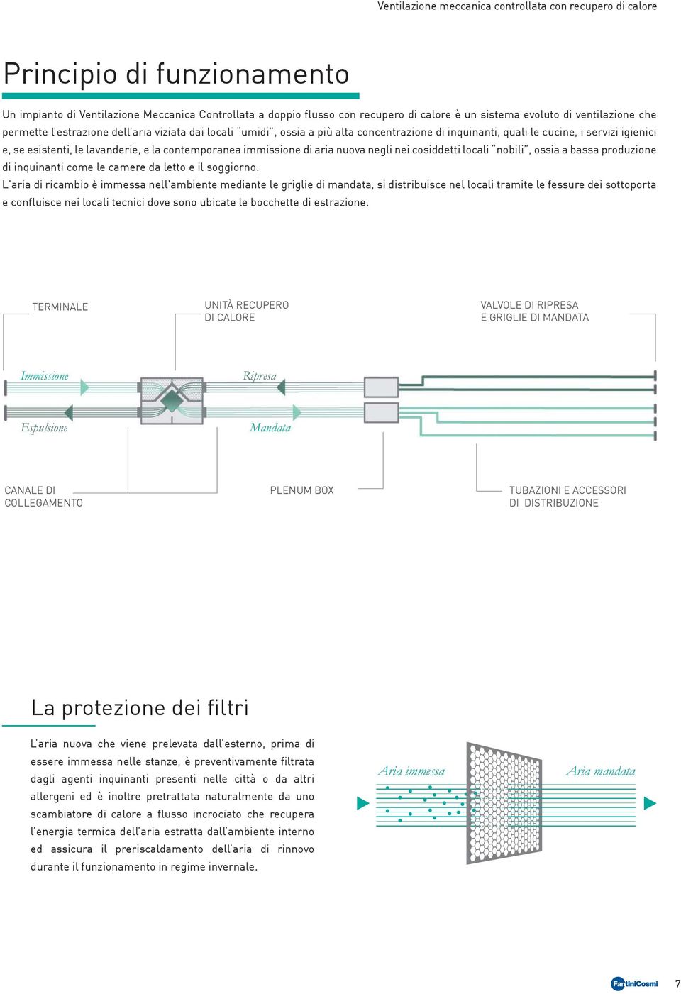 contemporanea immissione di aria nuova negli nei cosiddetti locali nobili, ossia a bassa produzione di inquinanti come le camere da letto e il soggiorno.