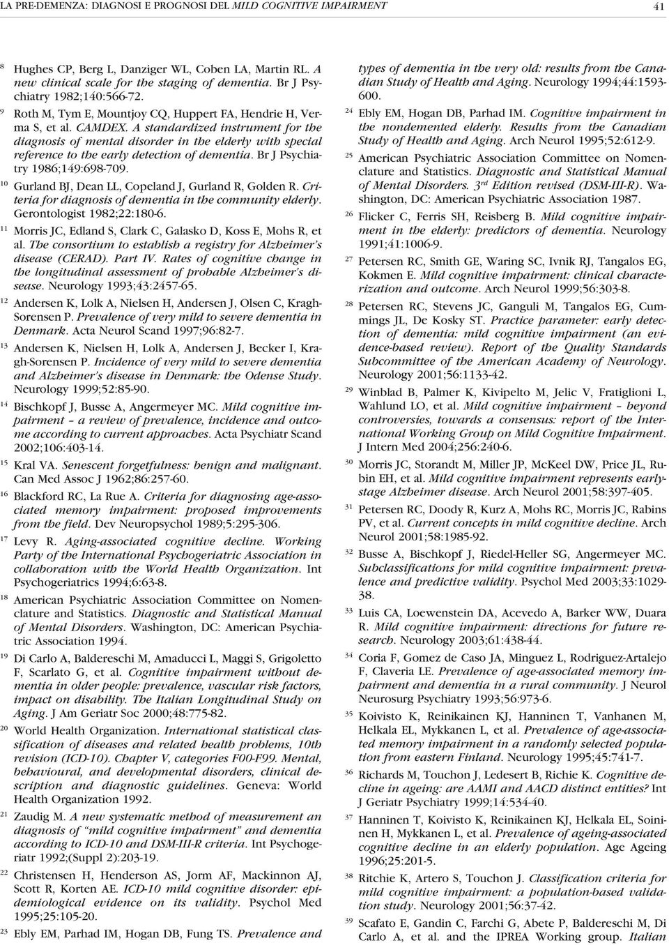 A standardized instrument for the diagnosis of mental disorder in the elderly with special reference to the early detection of dementia. Br J Psychiatry 1986;149:698-709.