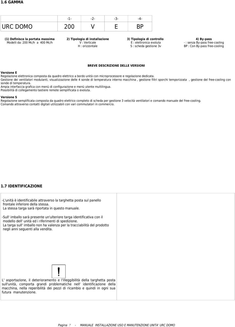 elettrico a bordo unità con microprocessore e regolazione dedicata.