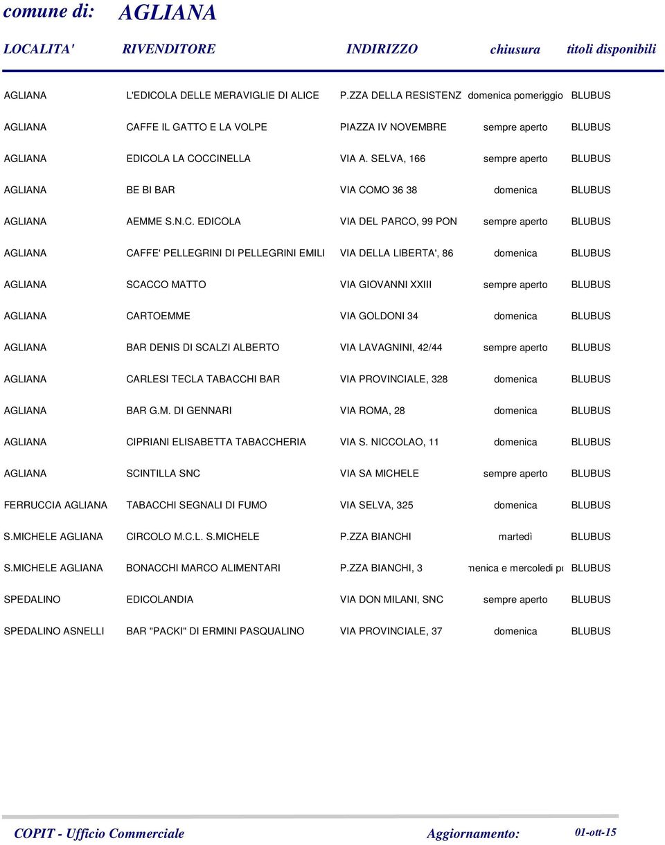 MO 36 38 domenica AGLIANA AEMME S.N.C.