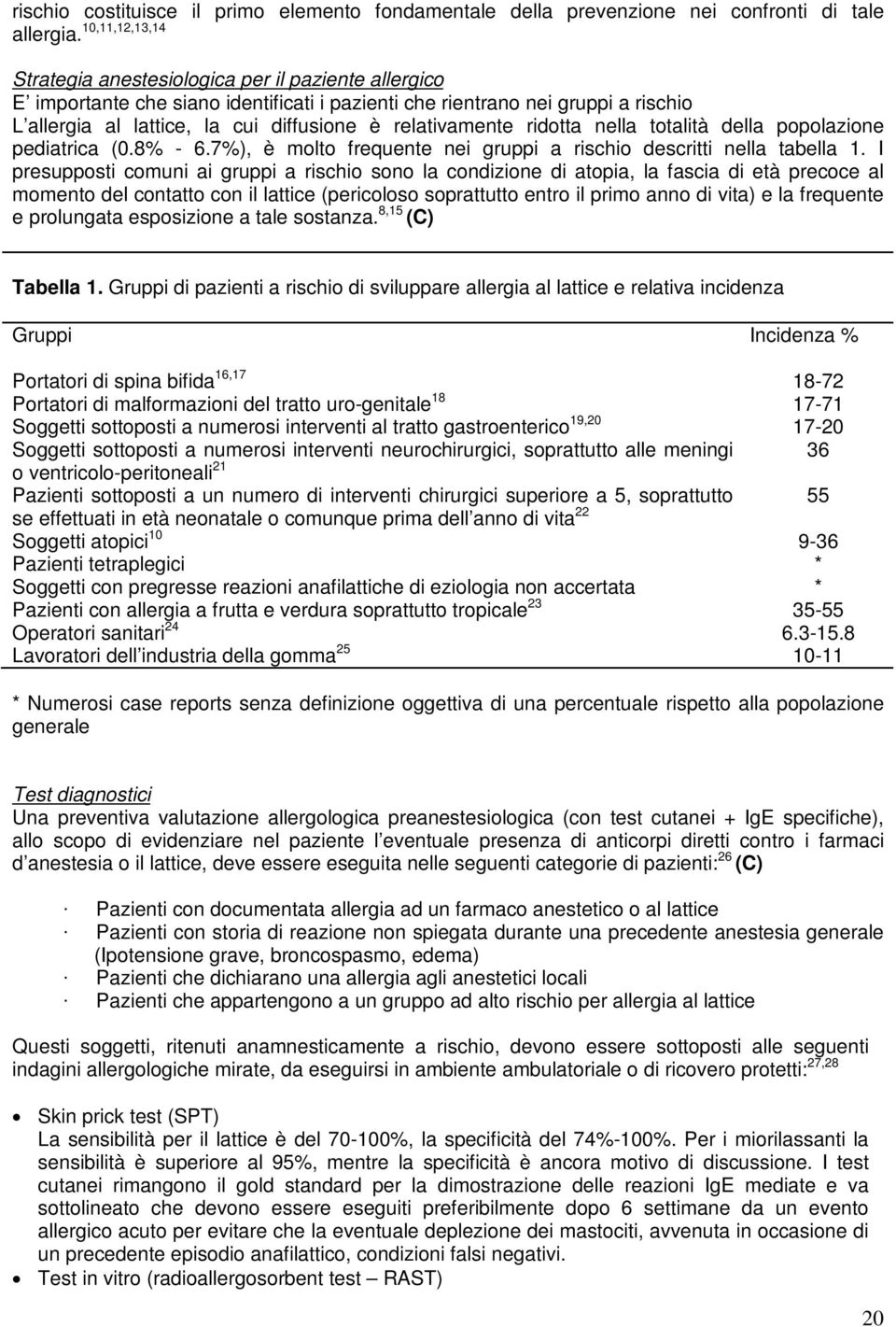 relativamente ridotta nella totalità della popolazione pediatrica (0.8% - 6.7%), è molto frequente nei gruppi a rischio descritti nella tabella 1.