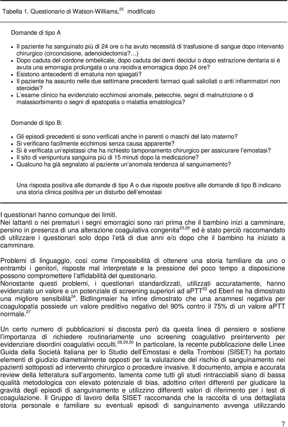 adenoidectomia? ) Dopo caduta del cordone ombelicale, dopo caduta dei denti decidui o dopo estrazione dentaria si è avuta una emorragia prolungata o una recidiva emorragica dopo 24 ore?