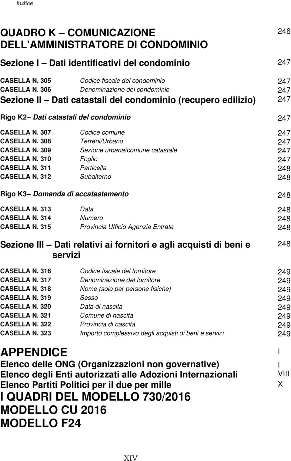 308 Terreni/Urbano 247 CASELLA N. 309 Sezione urbana/comune catastale 247 CASELLA N. 310 Foglio 247 CASELLA N. 311 Particella 248 CASELLA N.