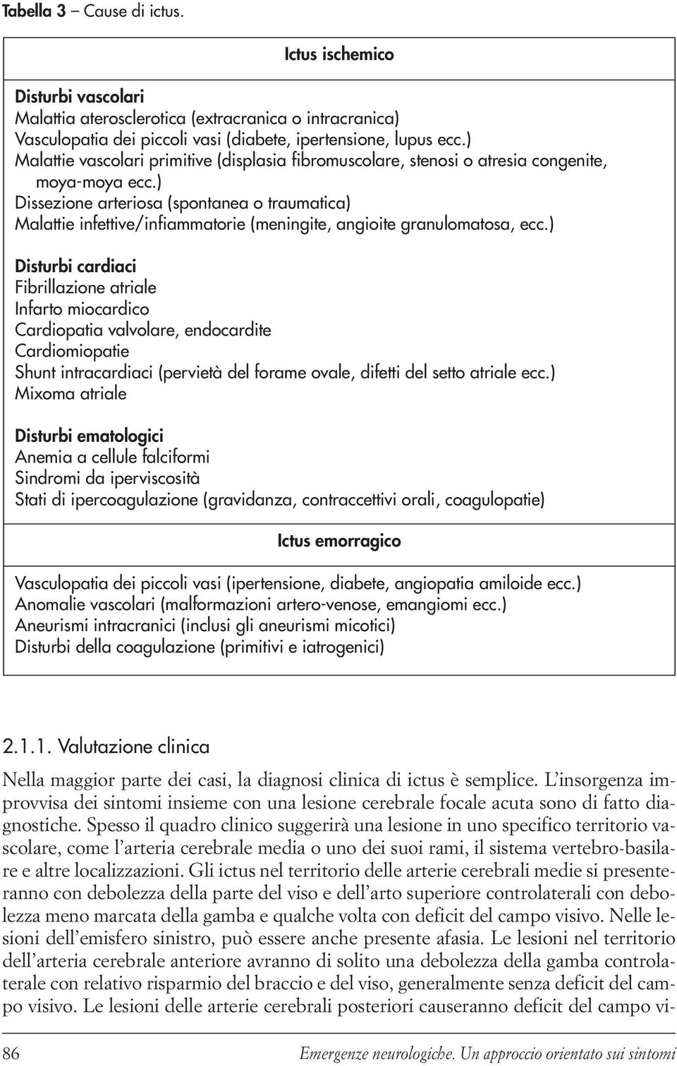 ) Dissezione arteriosa (spontanea o traumatica) Malattie infettive/infiammatorie (meningite, angioite granulomatosa, ecc.