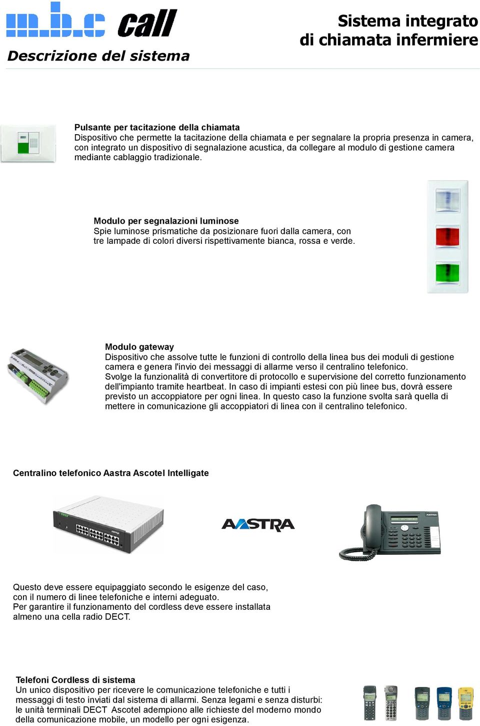 Modulo per segnalazioni luminose Spie luminose prismatiche da posizionare fuori dalla camera, con tre lampade di colori diversi rispettivamente bianca, rossa e verde.