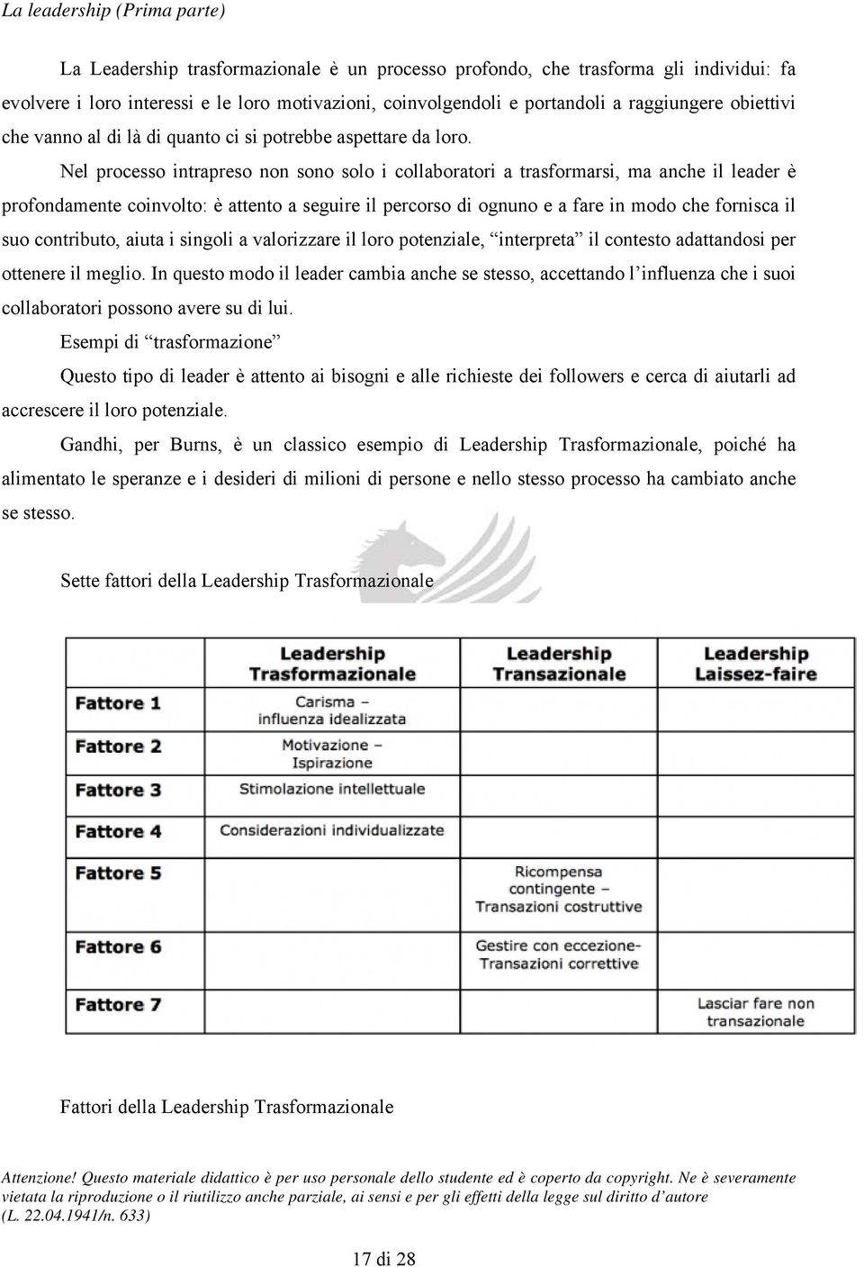 Nel processo intrapreso non sono solo i collaboratori a trasformarsi, ma anche il leader è profondamente coinvolto: è attento a seguire il percorso di ognuno e a fare in modo che fornisca il suo