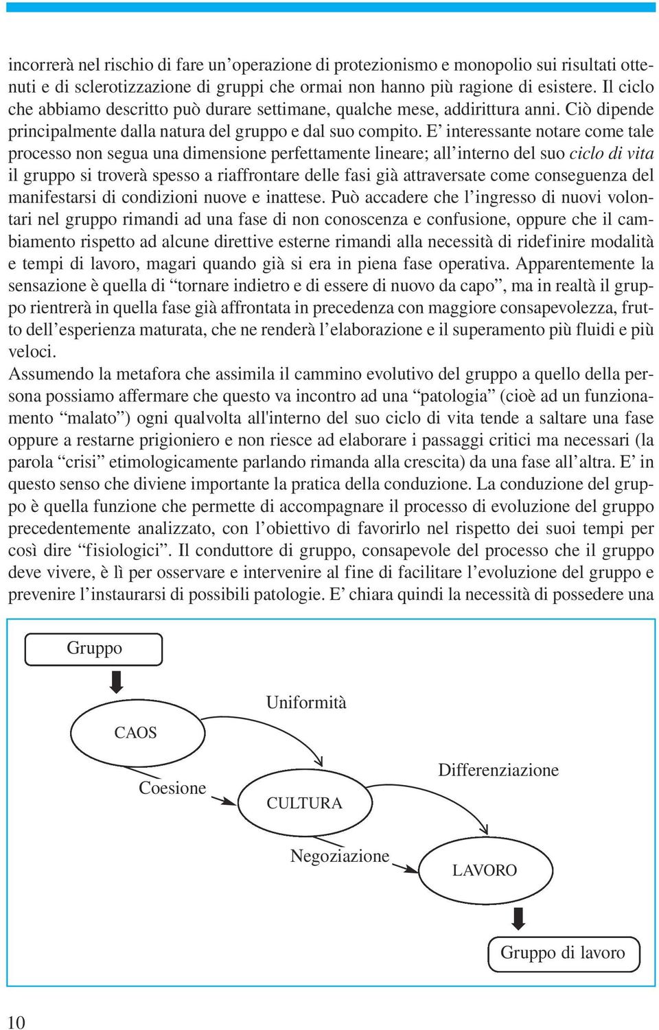 E interessante notare come tale processo non segua una dimensione perfettamente lineare; all interno del suo ciclo di vita il gruppo si troverà spesso a riaffrontare delle fasi già attraversate come