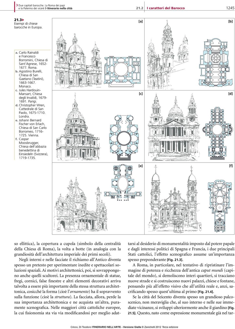 Jules Hardouin- Mansart, Chiesa degli Invalidi, 1679-1691. Parigi. d. Christopher Wren, Cattedrale di San Paolo, 1675-1710. Londra. e.