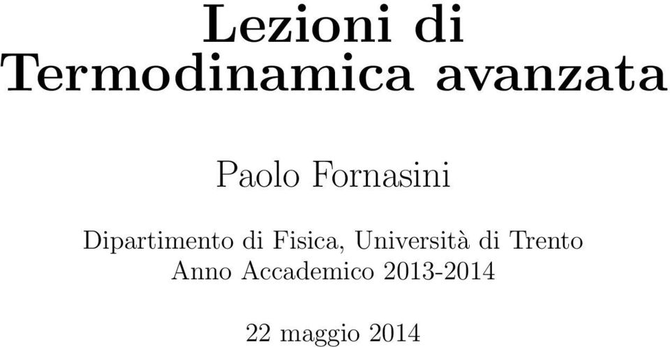 Fisica, Università di rento Anno