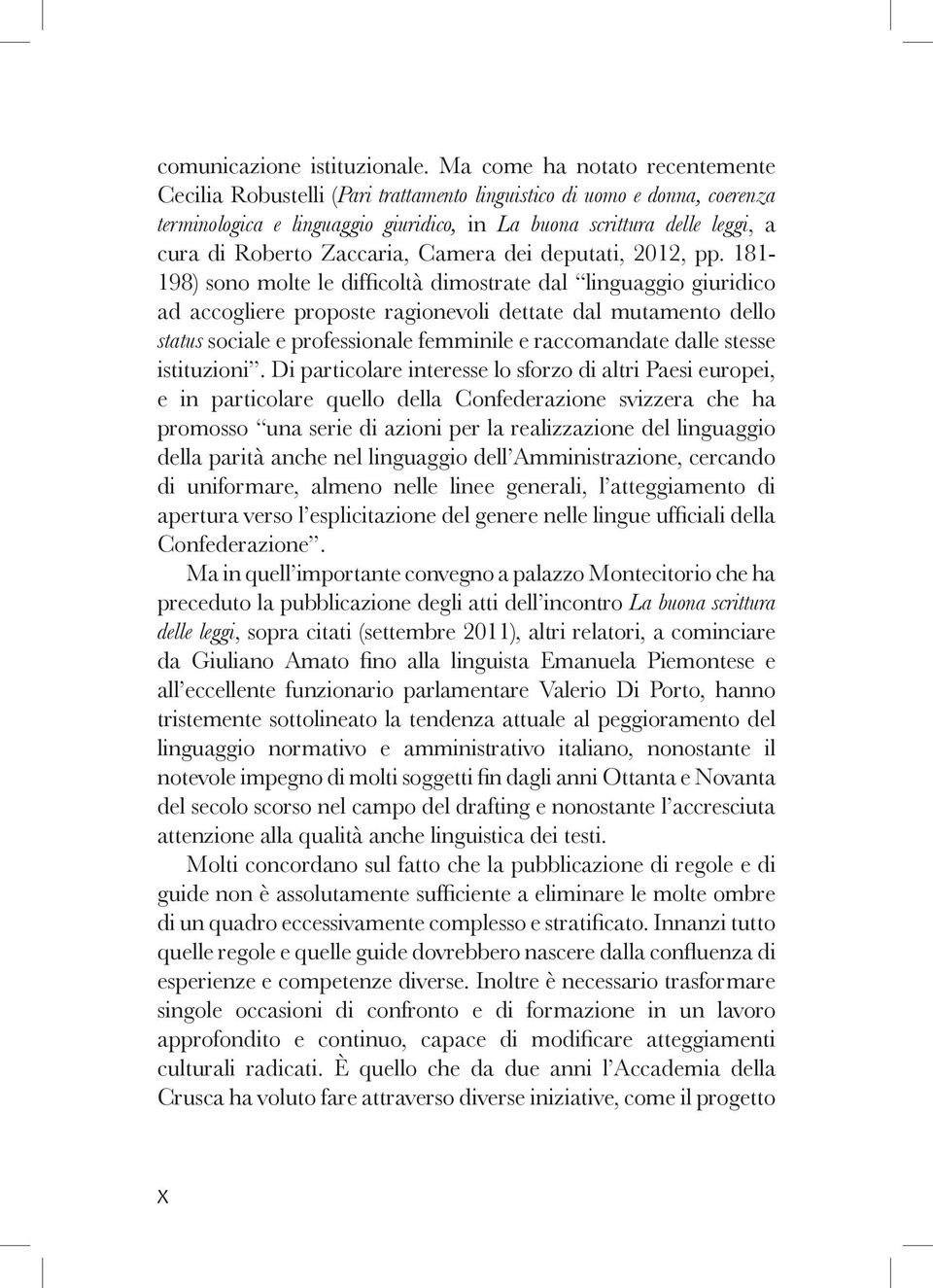 Zaccaria, Camera dei deputati, 2012, pp.