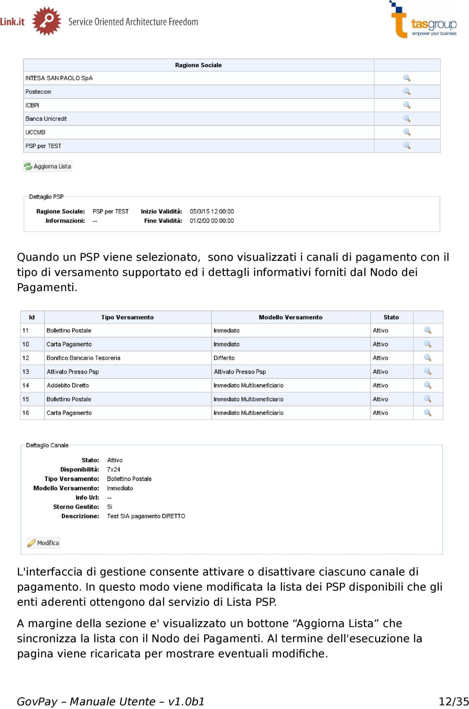 In questo modo viene modificata la lista dei PSP disponibili che gli enti aderenti ottengono dal servizio di Lista PSP.