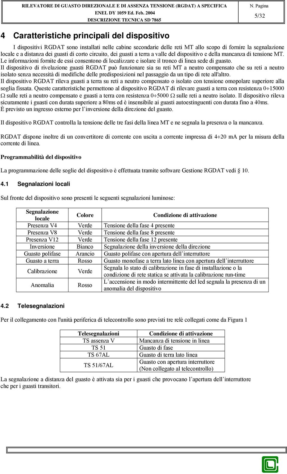 Il dispositivo di rivelazione guasti RGDAT può funzionare sia su reti MT a neutro compensato che su reti a neutro isolato senza necessità di modifiche delle predisposizioni nel passaggio da un tipo