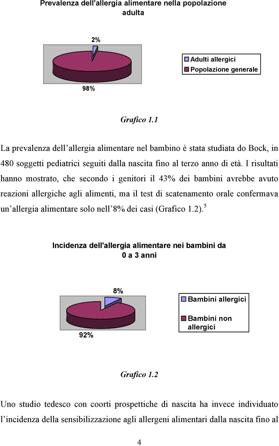 I risultati hanno mostrato, che secondo i genitori il 43% dei bambini avrebbe avuto reazioni allergiche agli alimenti, ma il test di scatenamento orale confermava un allergia alimentare solo