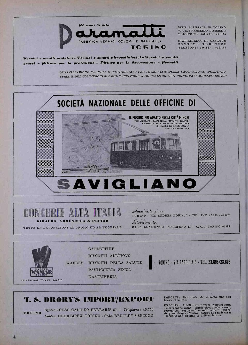 164 Vernici e smalti sintetici - Vernici e smalti nitrocellutosici - Vernici e smalti grassi - Pitture per la protezione - pitture per la decorazione - Pennelli ORGANIZZAZIONE TECNICA E COMMERCIALE