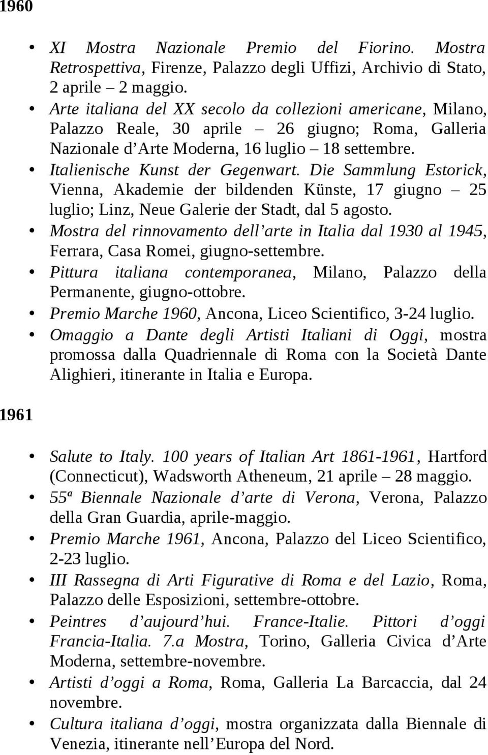 Die Sammlung Estorick, Vienna, Akademie der bildenden Künste, 17 giugno 25 luglio; Linz, Neue Galerie der Stadt, dal 5 agosto.