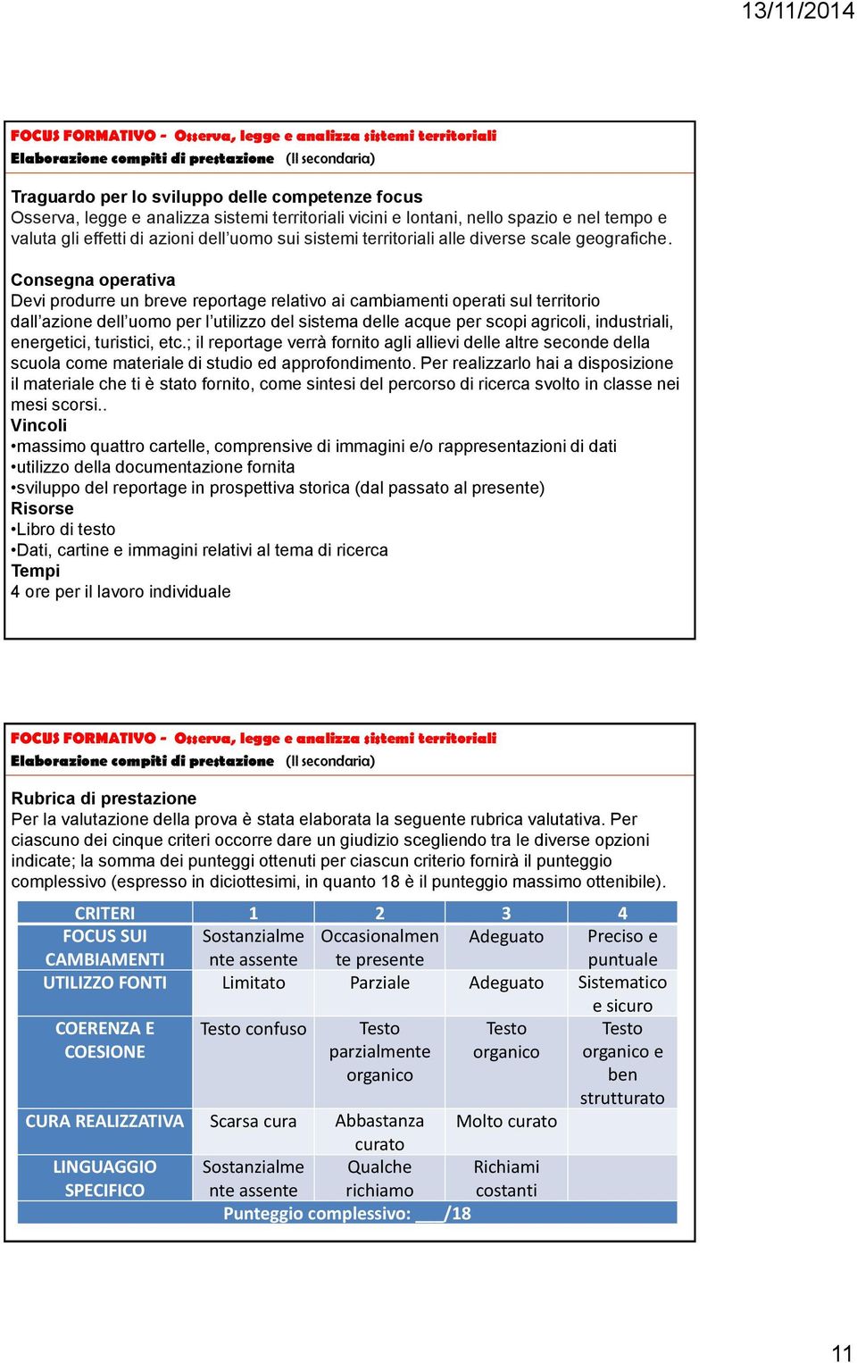 Consegna operativa Devi produrre un breve reportage relativo ai cambiamenti operati sul territorio dall azione dell uomo per l utilizzo del sistema delle acque per scopi agricoli, industriali,