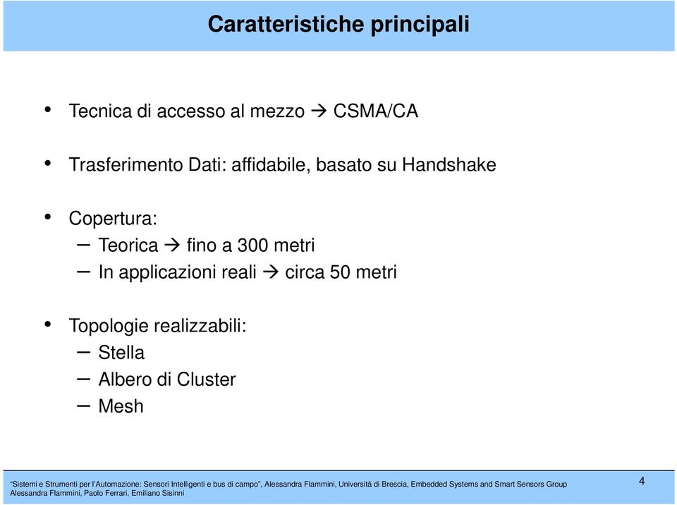 Copertura: Teorica fino a 300 metri In applicazioni reali