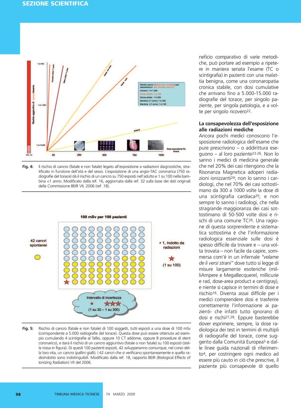 16, aggiornata dalla ref. 32 sulla base dei dati originali della Commissione BEIR VII, 2006 (ref.18).