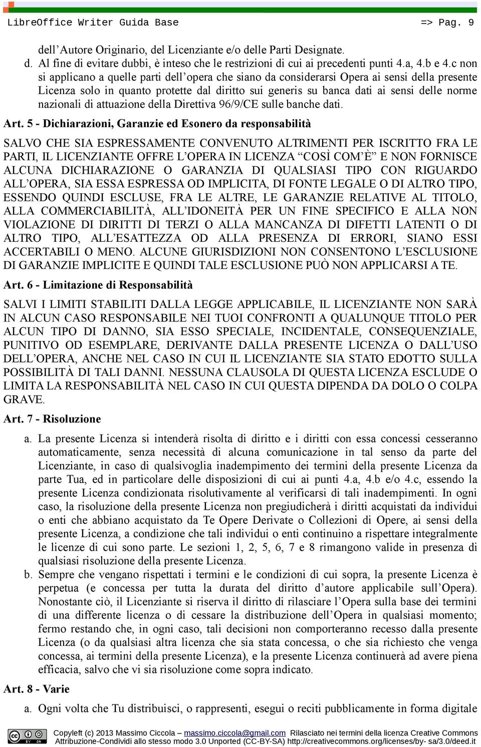 nazionali di attuazione della Direttiva 96/9/CE sulle banche dati. Art.