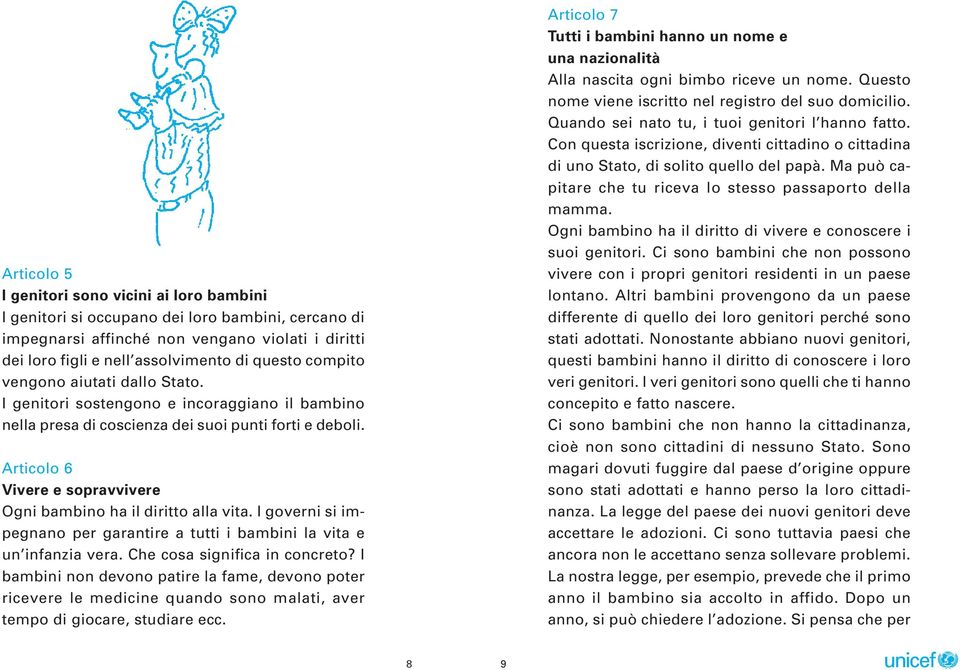 Articolo 6 Vivere e sopravvivere Ogni bambino ha il diritto alla vita. I governi si impegnano per garantire a tutti i bambini la vita e un infanzia vera. Che cosa significa in concreto?