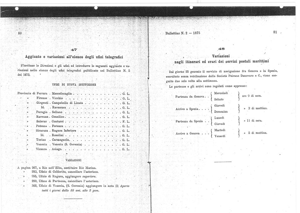 Servizi soppressi Servizi attuati TI'eno 78 da Milano a Toi'ino (in sostituzione del treno N. 12) 76 da Milano a Torino.( Il da Torino a Milano ) (Servizio nuovo).