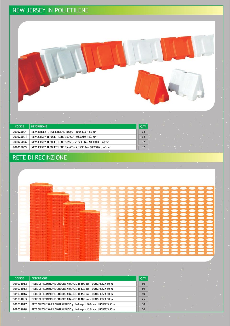 LUNGHEZZA m 9090313 RETE DI RECINZIONE COLORE ARANCIO H 120 cm - LUNGHEZZA m 909031 RETE DI RECINZIONE COLORE ARANCIO H 1 cm - LUNGHEZZA m 9090303 RETE DI RECINZIONE COLORE