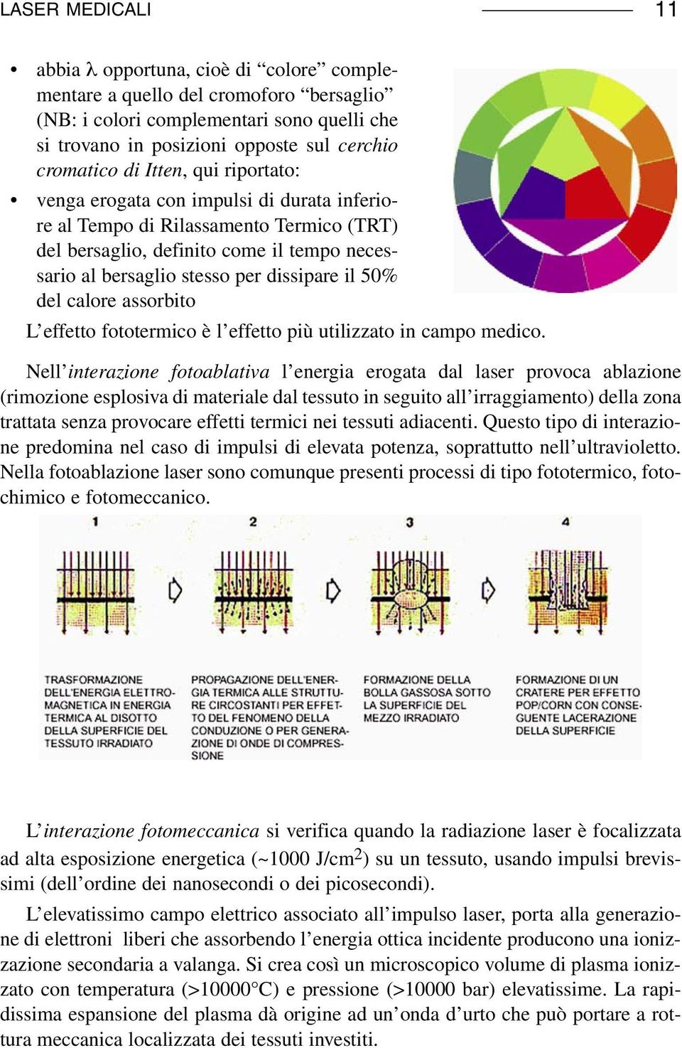 del calore assorbito L effetto fototermico è l effetto più utilizzato in campo medico.