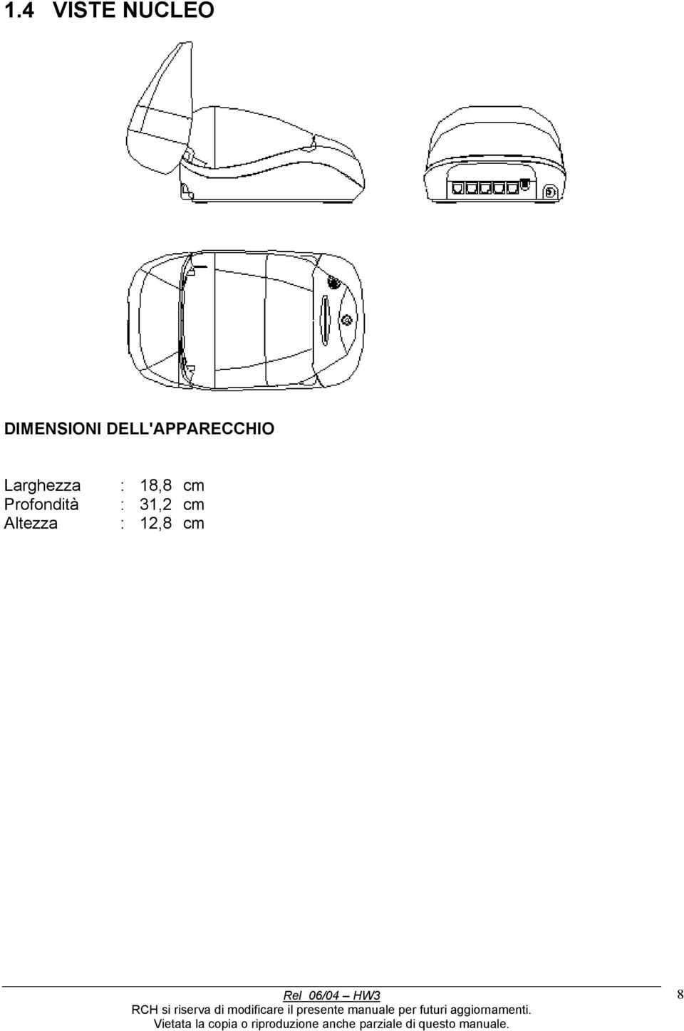 DELL'APPARECCHIO Larghezza