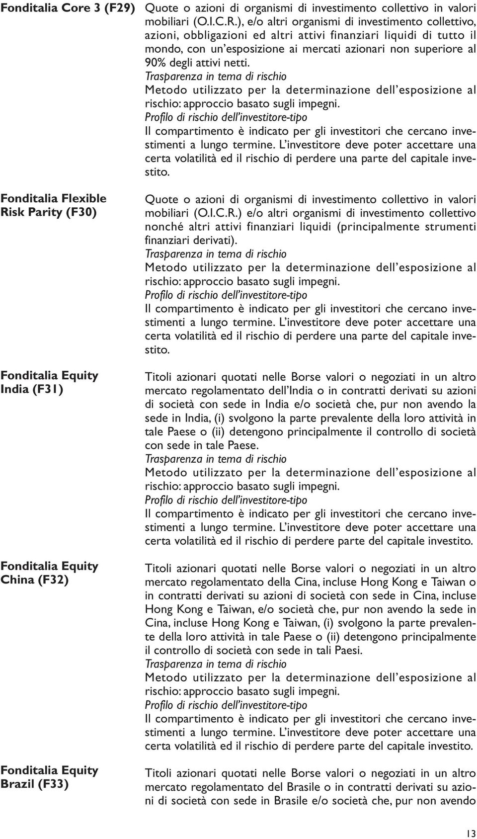 ), e/o altri organismi di investimento collettivo, azioni, obbligazioni ed altri attivi finanziari liquidi di tutto il mondo, con un esposizione ai mercati azionari non superiore al 90% degli attivi