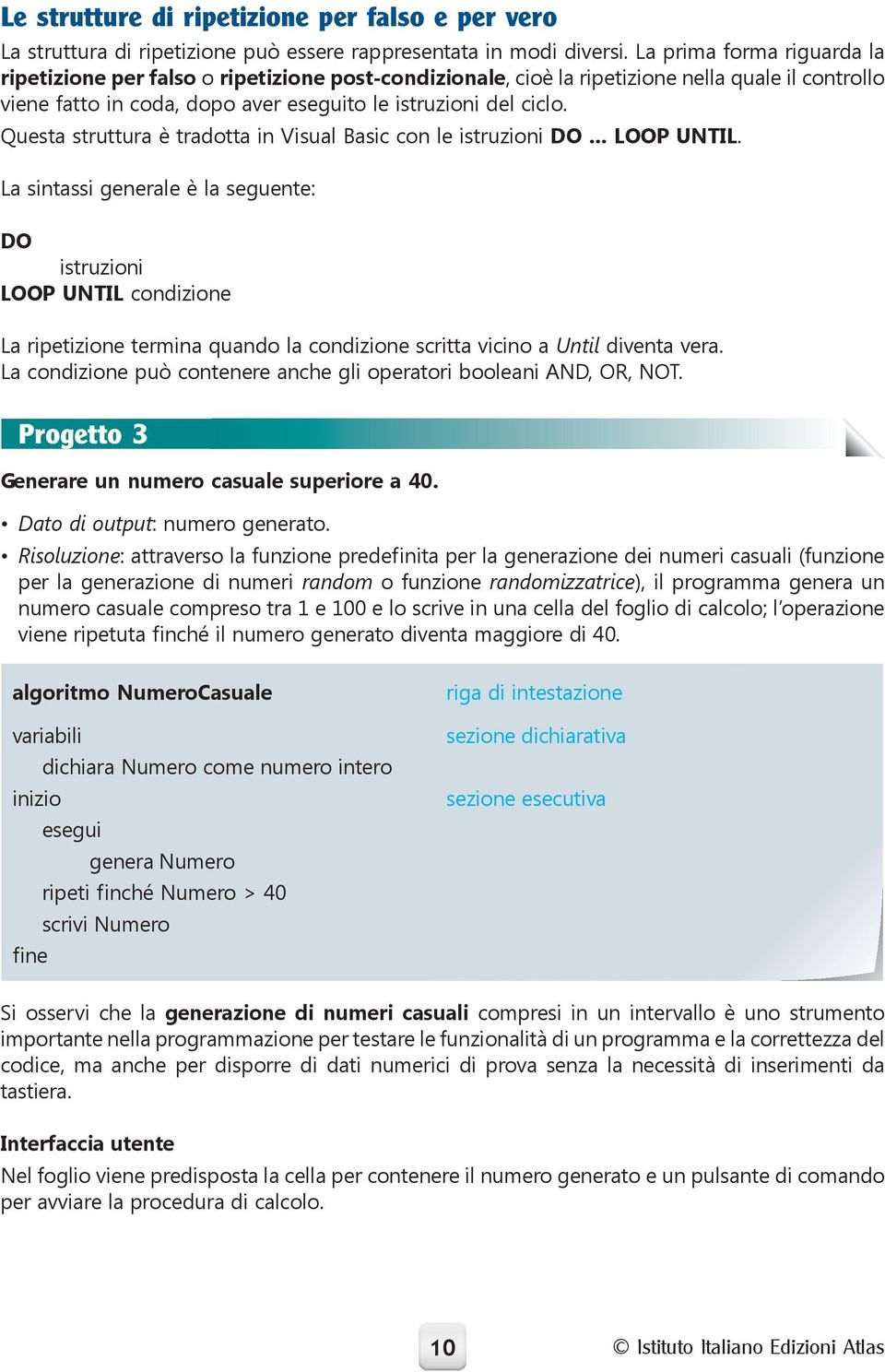 Questa struttura è tradotta in Visual Basic con le istruzioni DO LOOP UNTIL.