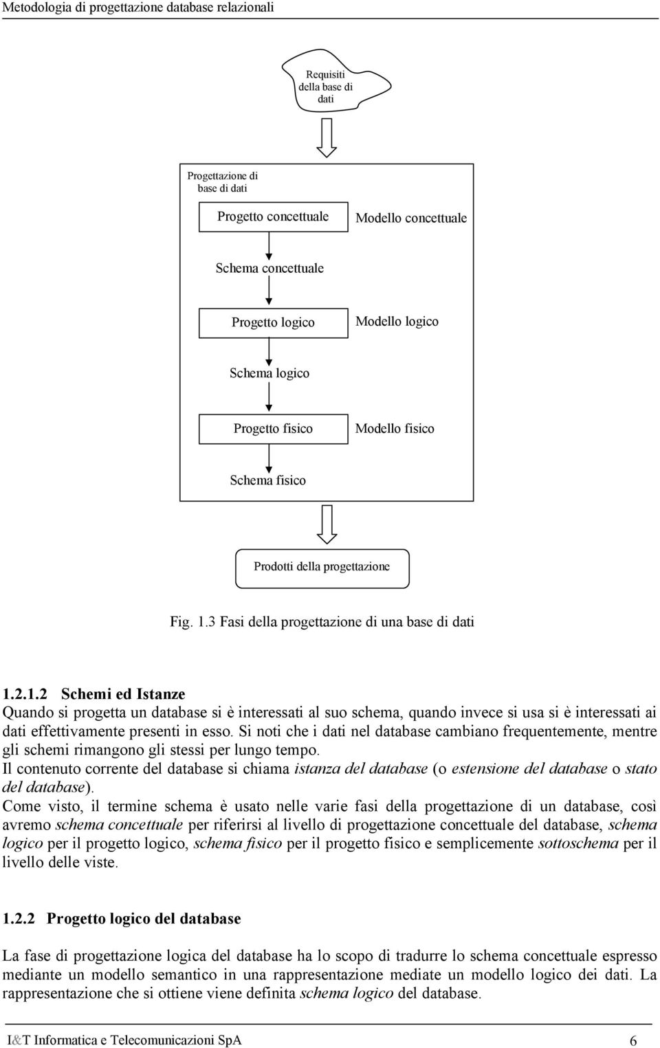 3 Fasi della progettazione di una base di dati 1.