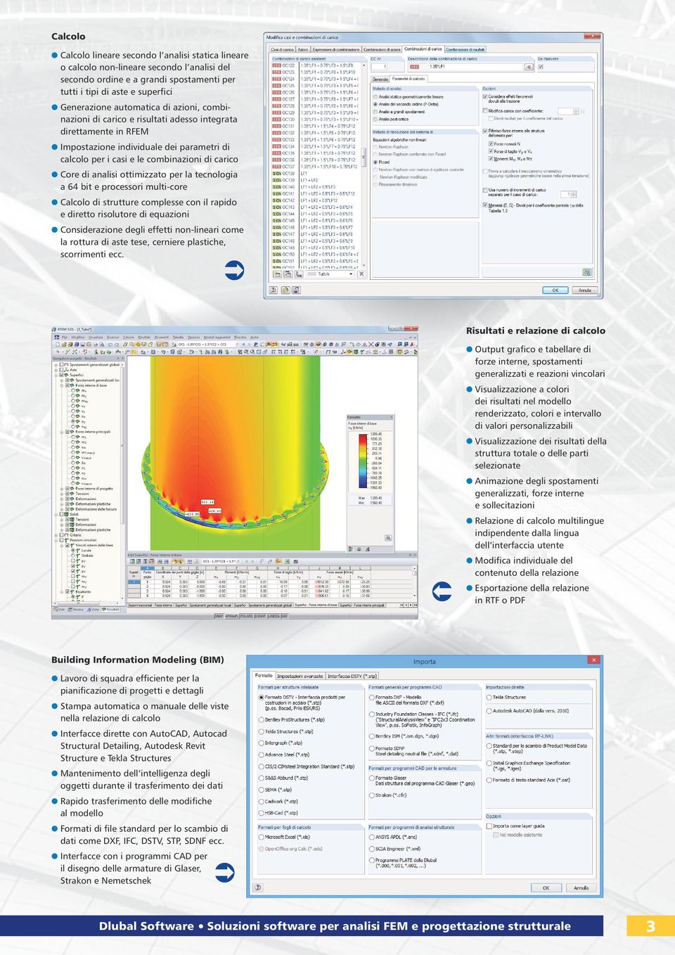 ottimizzato per la tecnologia a 64 bit e processori multi-core Calcolo di strutture complesse con il rapido e diretto risolutore di equazioni Considerazione degli effetti non-lineari come la rottura