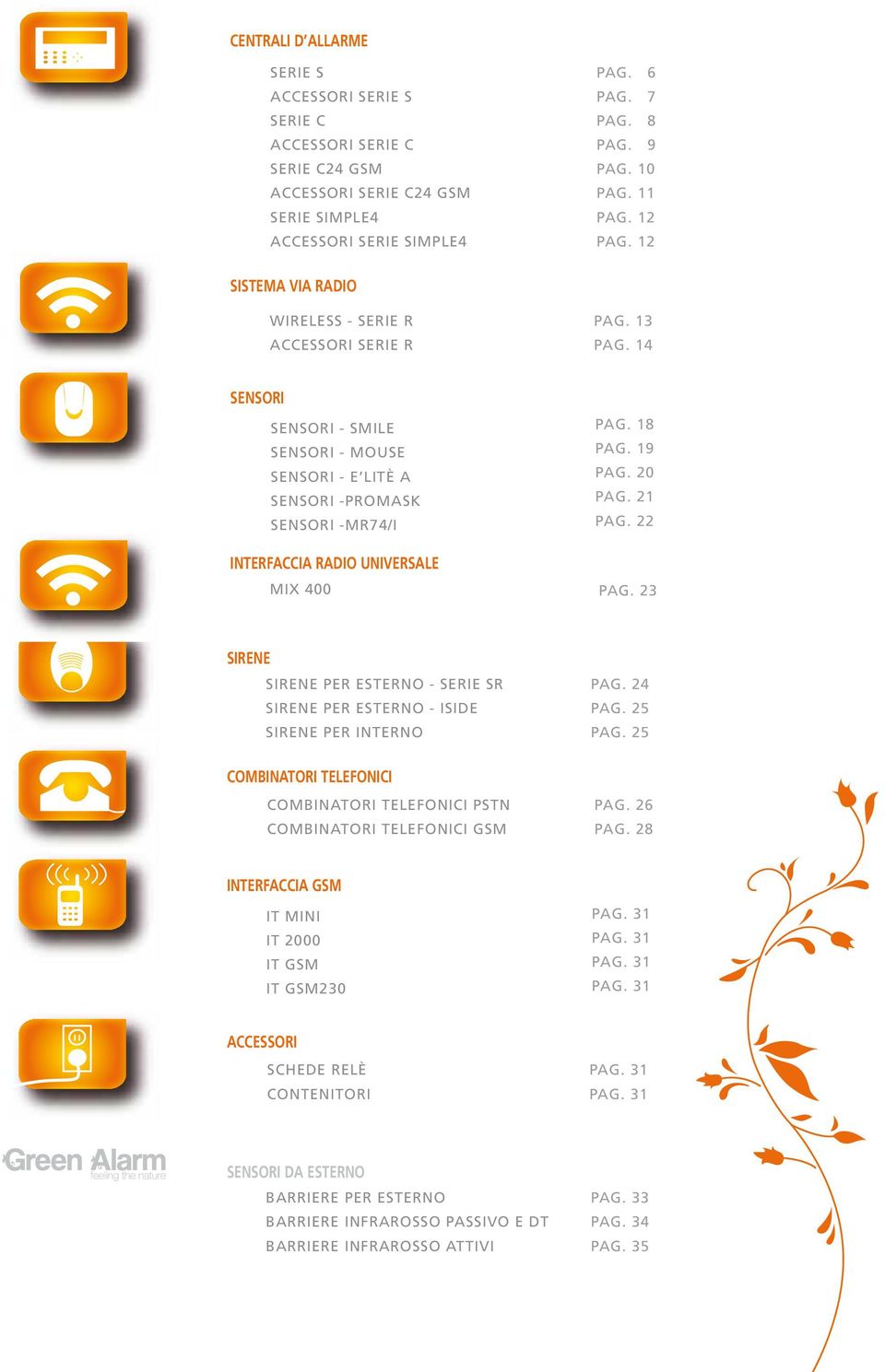 20 pag. 21 pag. 22 interfaccia radio universale mix 400 pag. 23 SIRENE Sirene per esterno - Serie sr Sirene per esterno - iside Sirene per interno pag. 24 pag. 25 pag.