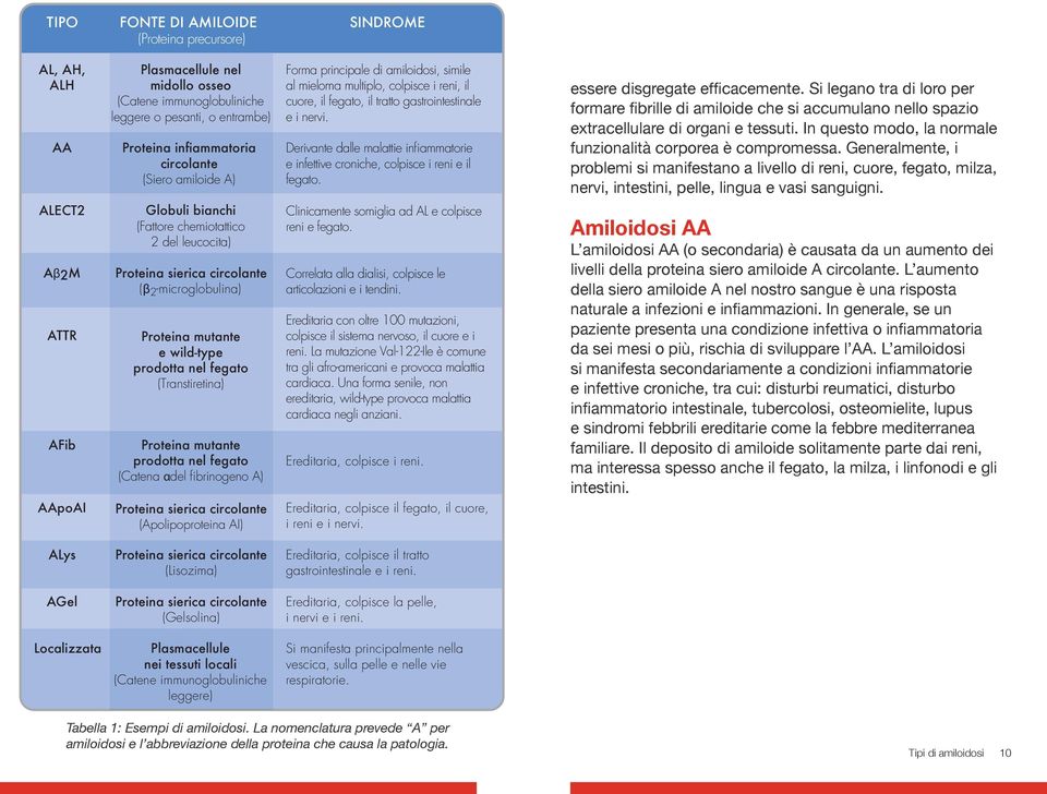 Derivante dalle malattie infiammatorie e infettive croniche, colpisce i reni e il fegato. essere disgregate efficacemente.