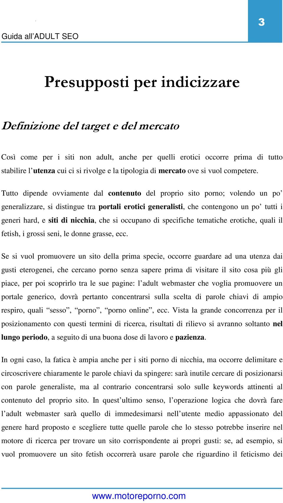 Tutto dipende ovviamente dal contenuto del proprio sito porno; volendo un po generalizzare, si distingue tra portali erotici generalisti, che contengono un po tutti i generi hard, e siti di nicchia,