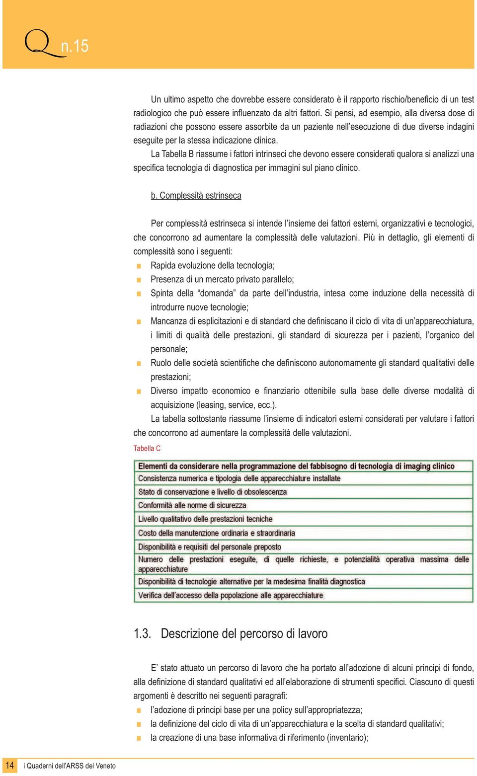 La Tabella B riassume i fattori intrinseci che devono essere considerati qualora si analizzi una specifi ca tecnologia di diagnostica per immagini sul piano clinico. b.